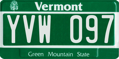 VT license plate YVW097