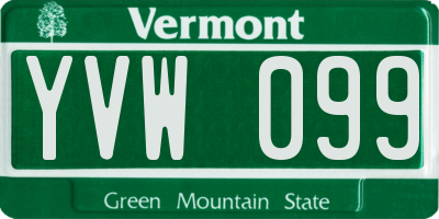 VT license plate YVW099