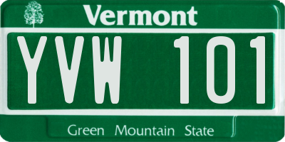 VT license plate YVW101