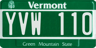 VT license plate YVW110