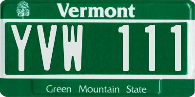 VT license plate YVW111