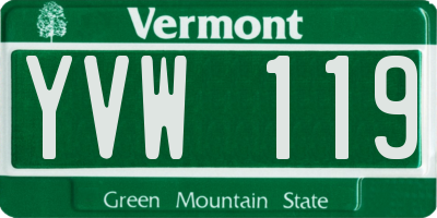 VT license plate YVW119