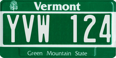 VT license plate YVW124