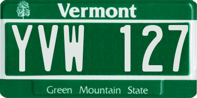 VT license plate YVW127