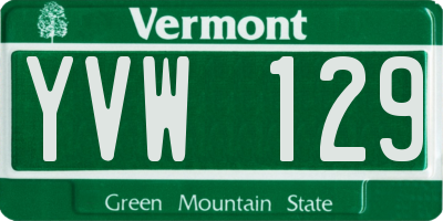VT license plate YVW129