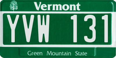 VT license plate YVW131