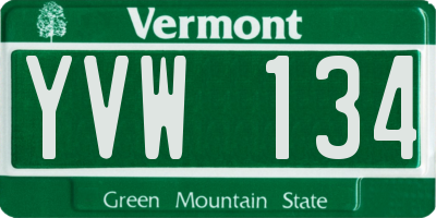 VT license plate YVW134