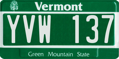 VT license plate YVW137
