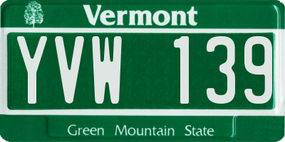 VT license plate YVW139