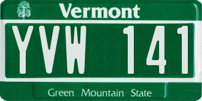 VT license plate YVW141