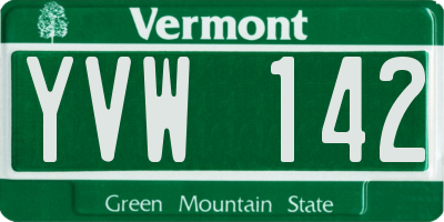 VT license plate YVW142