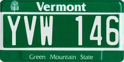 VT license plate YVW146