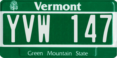 VT license plate YVW147