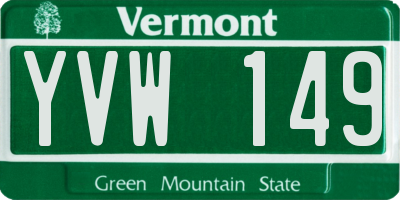 VT license plate YVW149