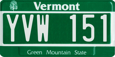 VT license plate YVW151