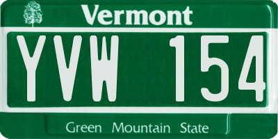 VT license plate YVW154
