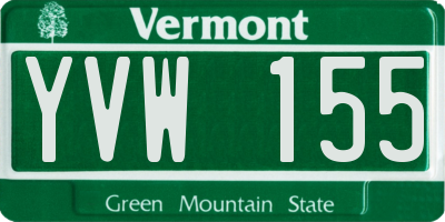 VT license plate YVW155