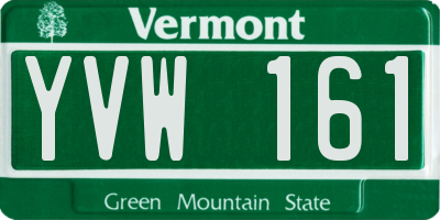 VT license plate YVW161