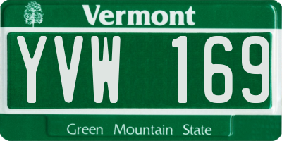 VT license plate YVW169