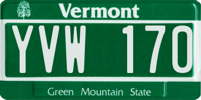 VT license plate YVW170