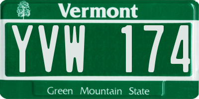 VT license plate YVW174
