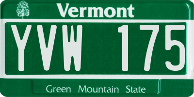 VT license plate YVW175
