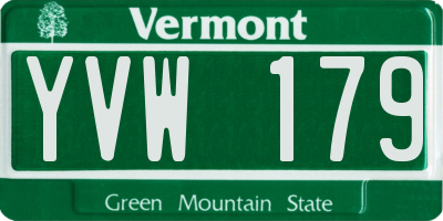 VT license plate YVW179