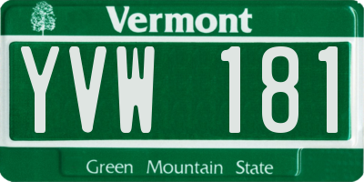 VT license plate YVW181
