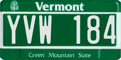 VT license plate YVW184
