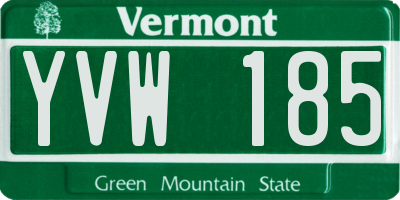 VT license plate YVW185