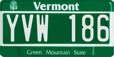VT license plate YVW186
