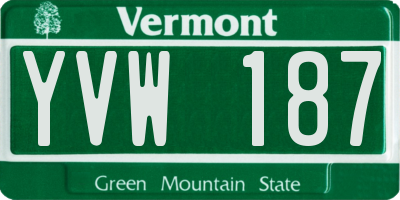 VT license plate YVW187