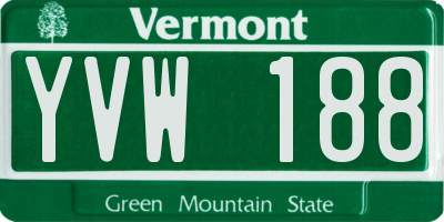 VT license plate YVW188