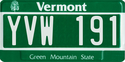 VT license plate YVW191