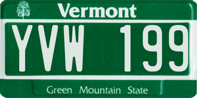 VT license plate YVW199
