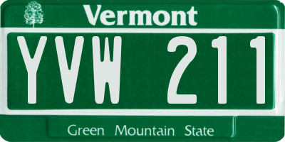 VT license plate YVW211