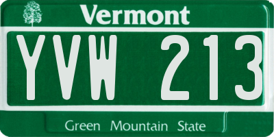 VT license plate YVW213