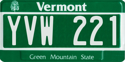 VT license plate YVW221