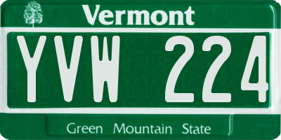 VT license plate YVW224