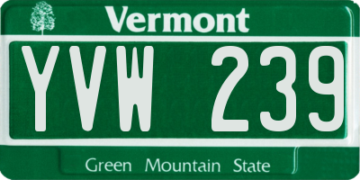 VT license plate YVW239