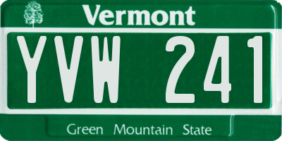 VT license plate YVW241