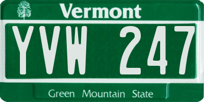 VT license plate YVW247
