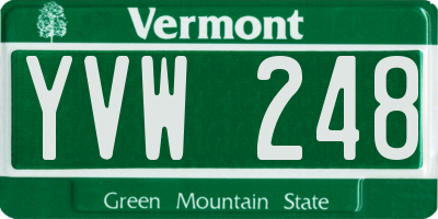 VT license plate YVW248
