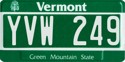 VT license plate YVW249