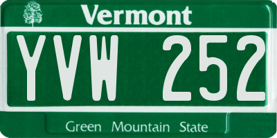 VT license plate YVW252