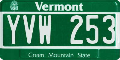 VT license plate YVW253