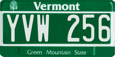 VT license plate YVW256