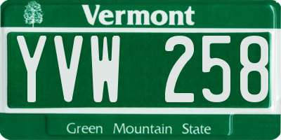 VT license plate YVW258