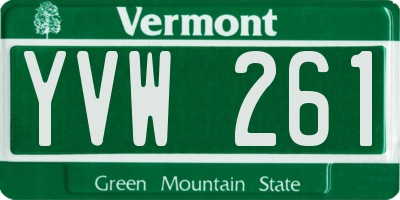 VT license plate YVW261