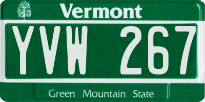 VT license plate YVW267